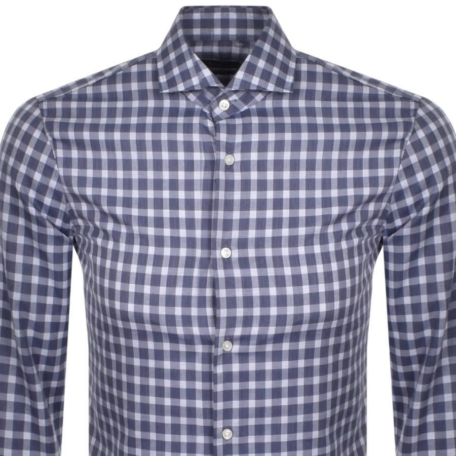 Alternative Image for ProductBOSS Jason Check Long Sleeved Shirt Navy2